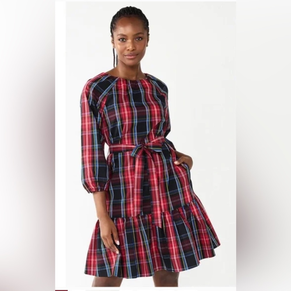 Women's DRAPER JAMES RSVP™ Long Sleeve Tiered Bow Back Dress